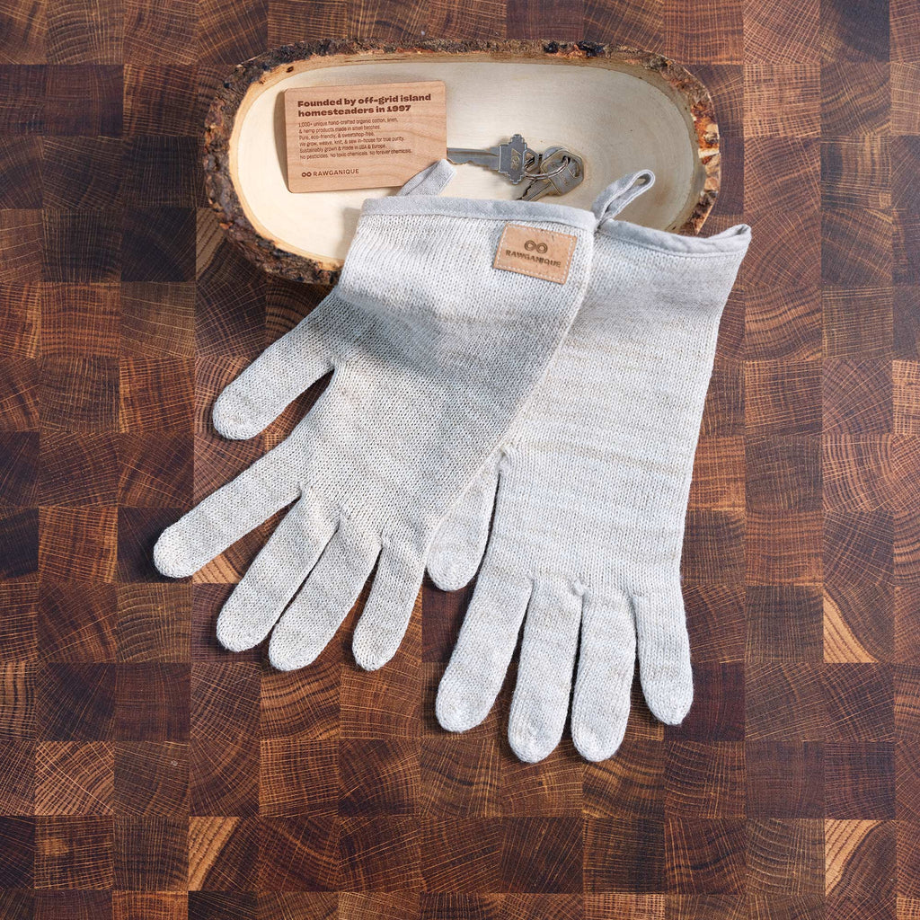 Organic hemp cotton gloves plastic-free