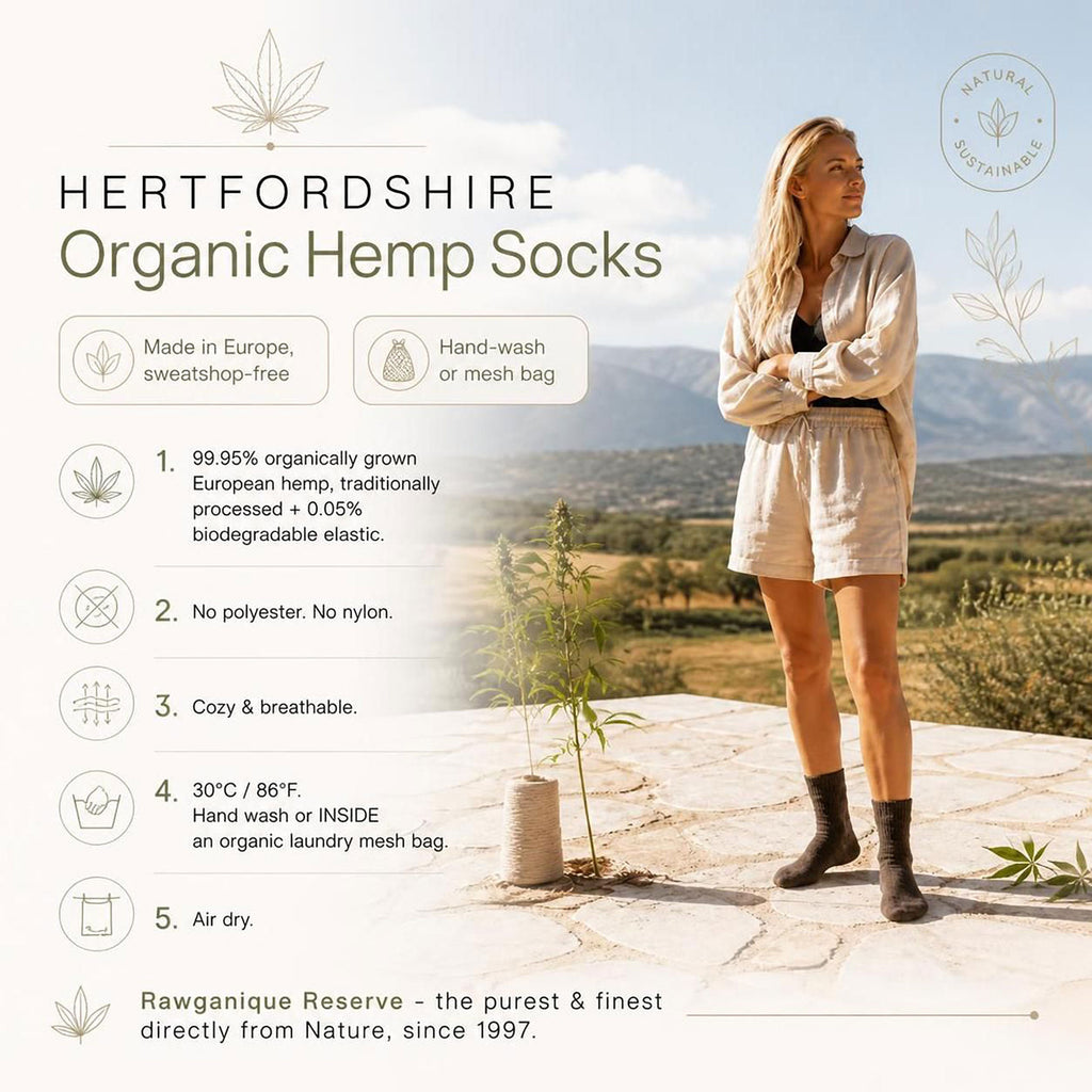 hemp crew socks cozy featuring 0.05% biodegradable elastic and 99.95% organic European hemp