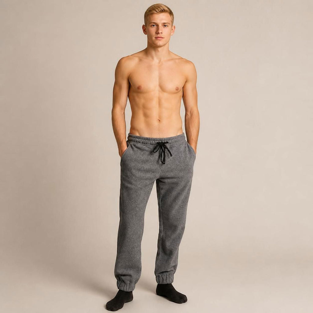 100% certified organic cotton fleece jogger pants plastic-free polyester-free synthetic-free