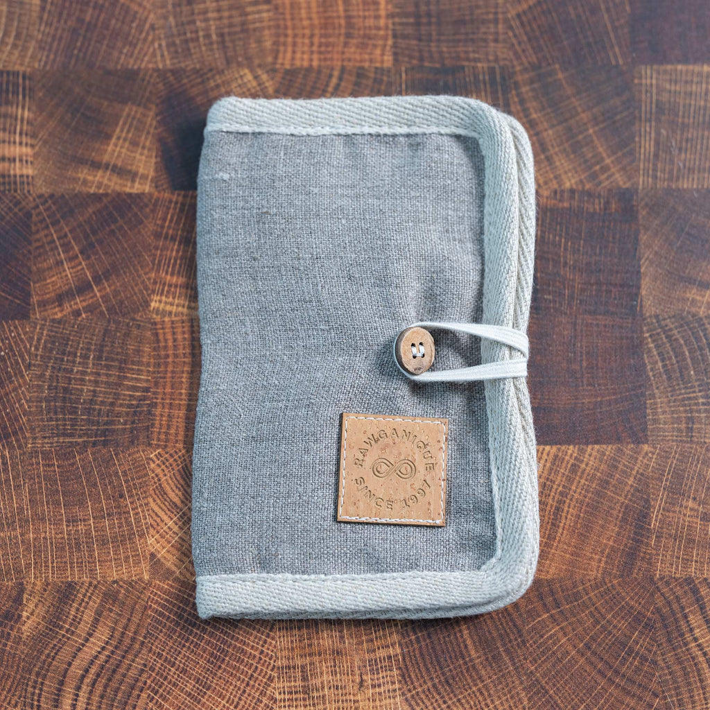 organic linen passport wallet