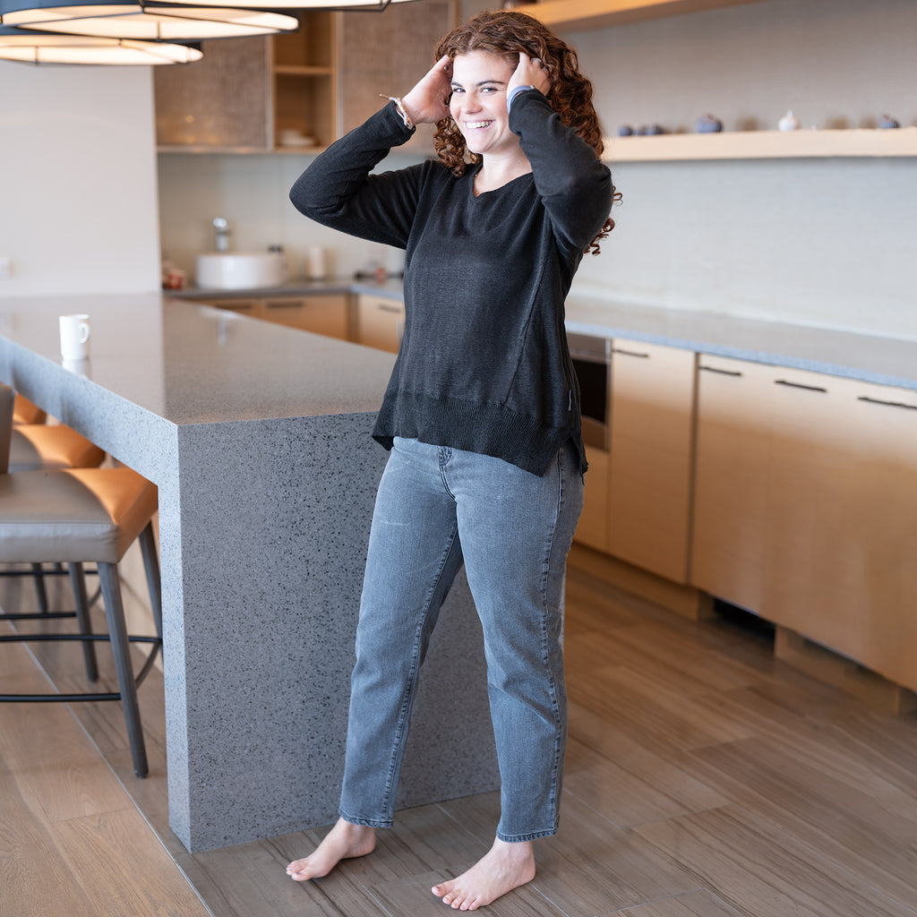 100% organic hemp knit blouse