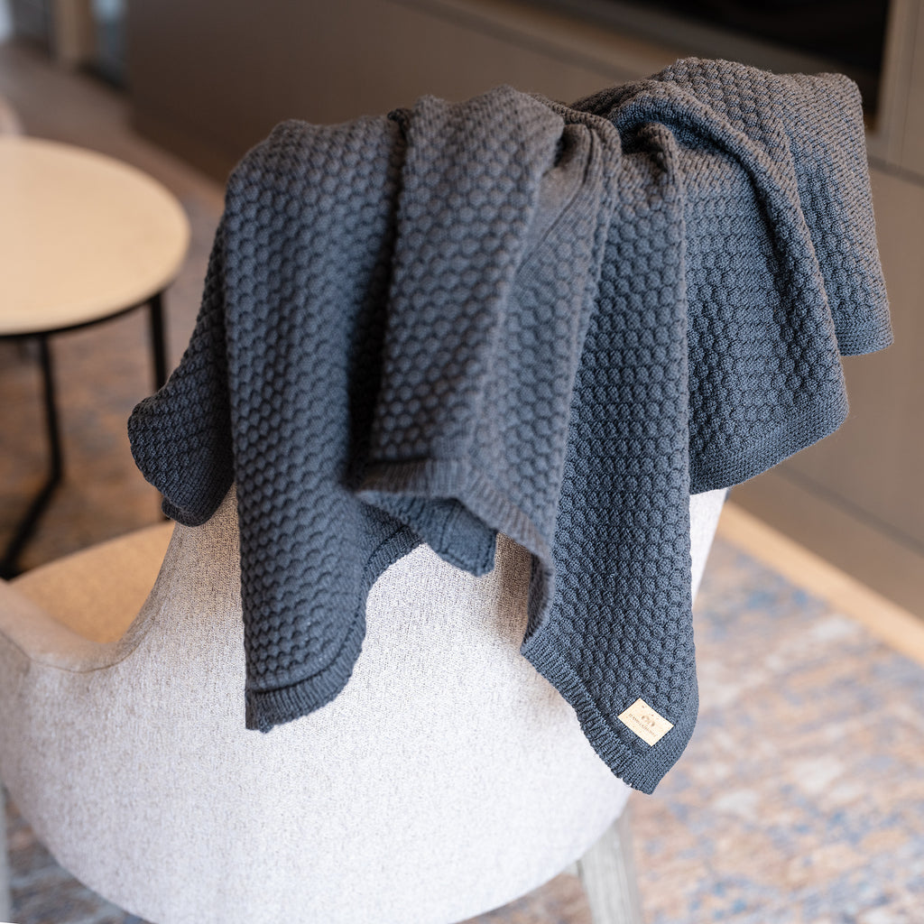 JUNEAU 100% Organic Merino Wool Knit Blanket (No Elastic, No Polyamide, No Latex, Biodegradable)
