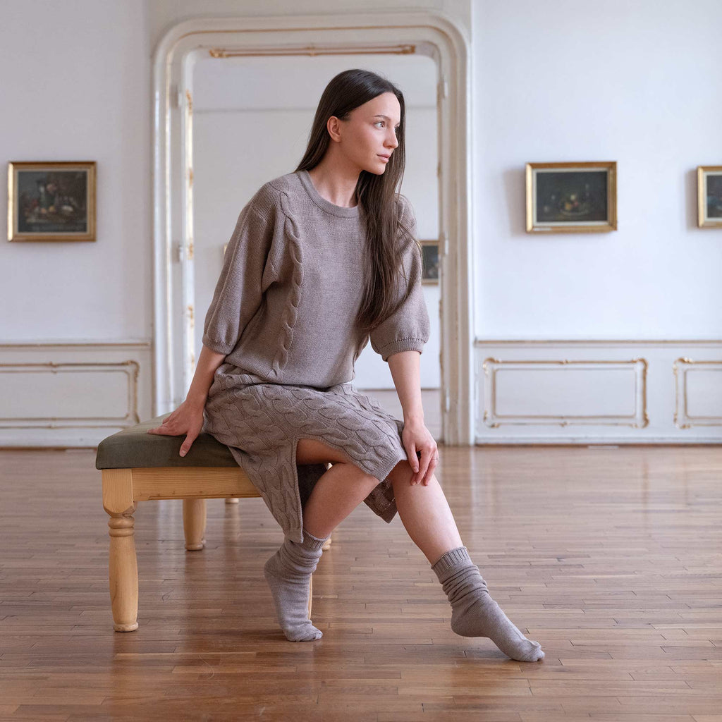 100% certified organic merino wool blouse pullover