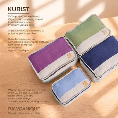 100% organic hemp packing cubes plastic-free