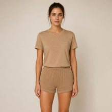 Load image into Gallery viewer, 100% certified organic regenerative cotton t-shirt in colorgrown brown color dye-free plastic-free polyester-free