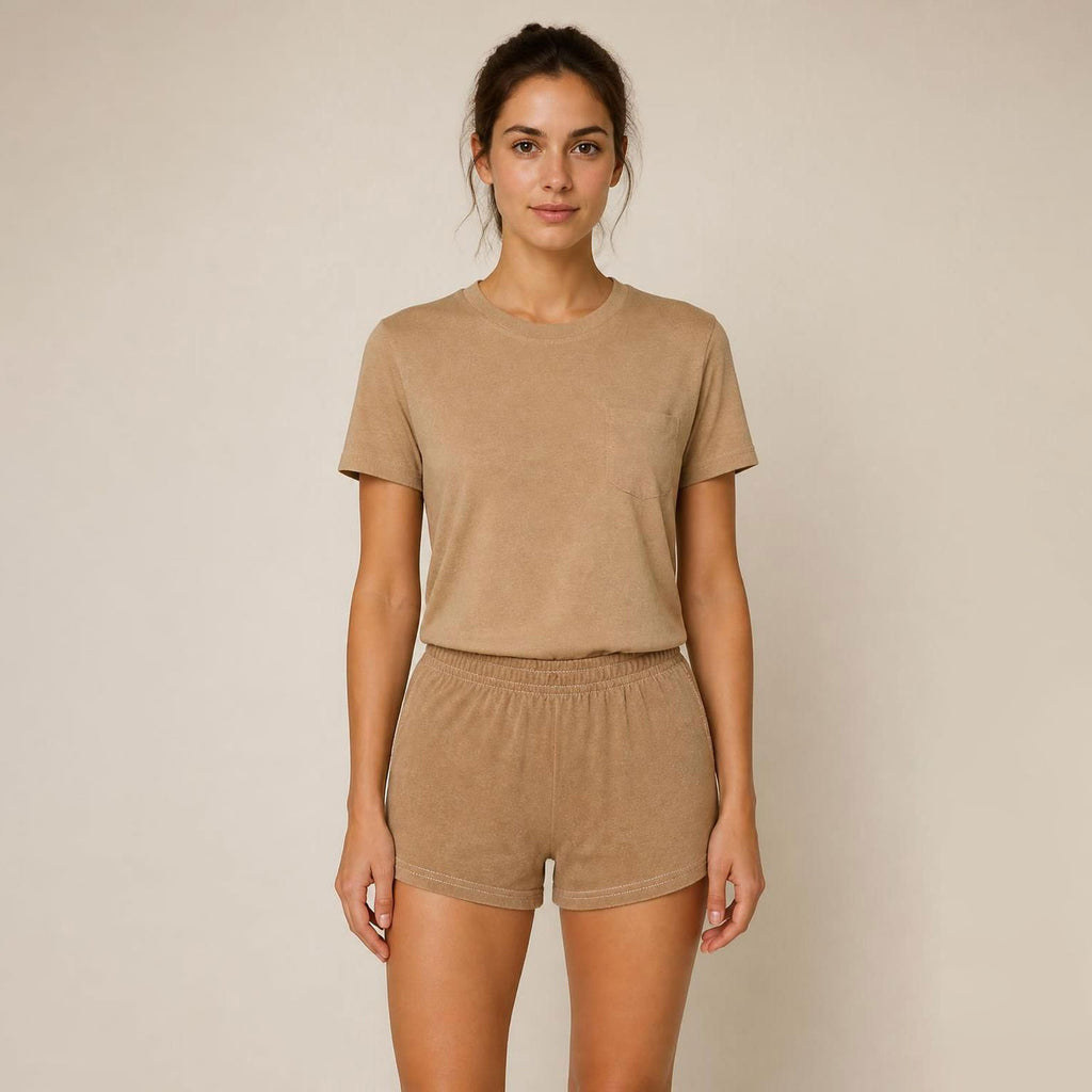 100% certified organic cotton t-shirt in colorgrown brown color by nature plastic-free