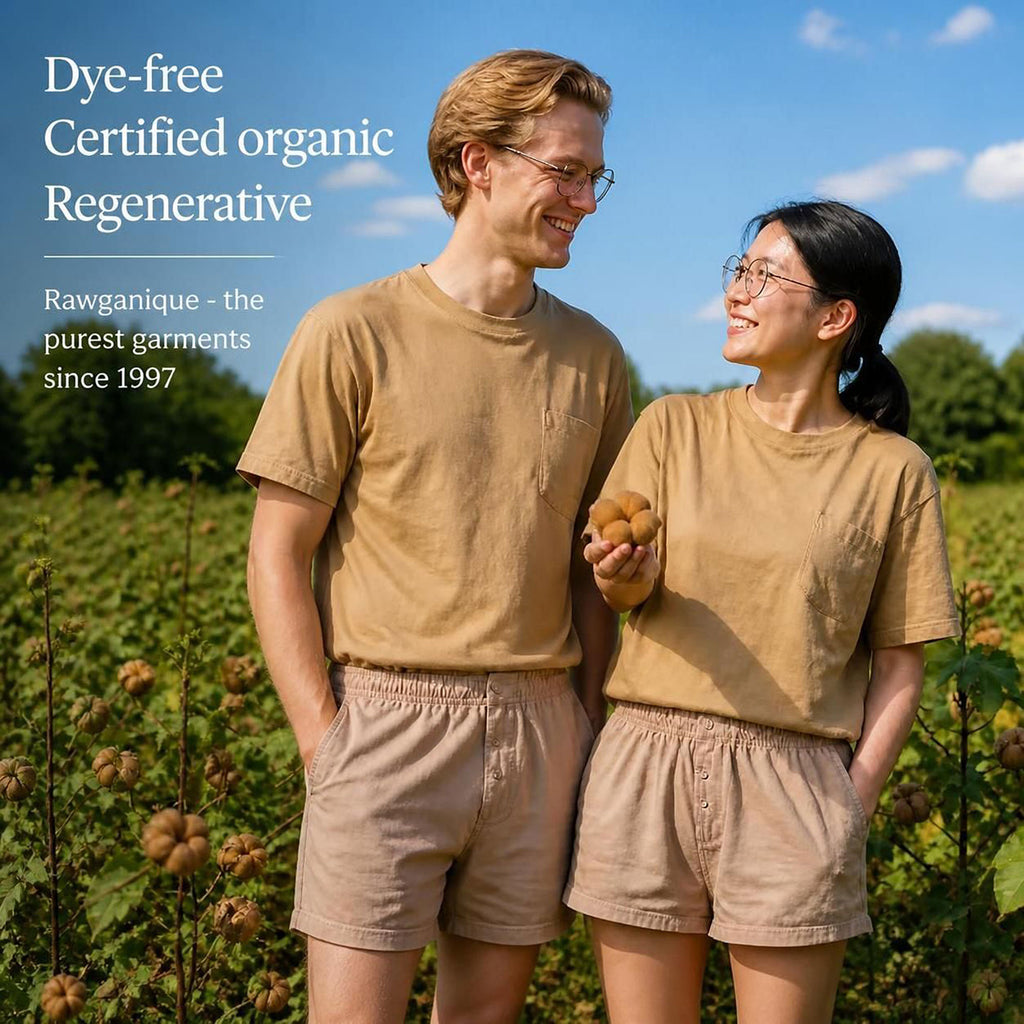 100% certified organic cotton t-shirt in colorgrown brown no dye