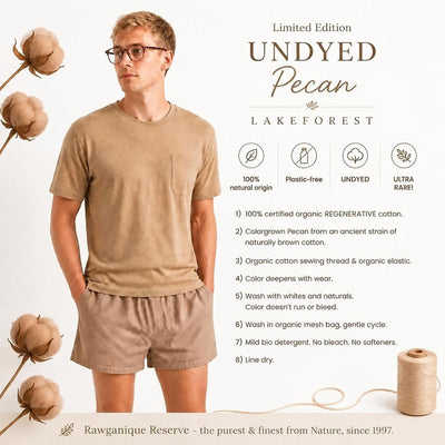 100% certified organic regenerative cotton T-shirt in colorgrown brown dye-free plastic-free polyester-free