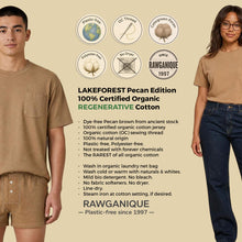 Load image into Gallery viewer, organic regenerative cotton colorgrown brown t-shirt vs indigo plant dyes