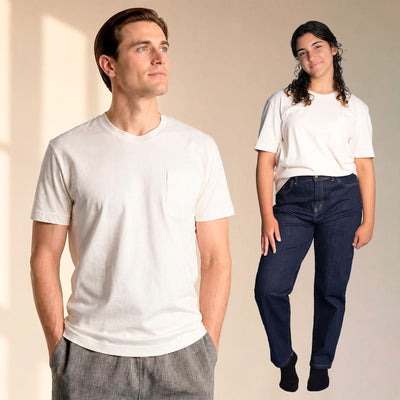 100% certified organic cotton pocket t-shirt plastic-free