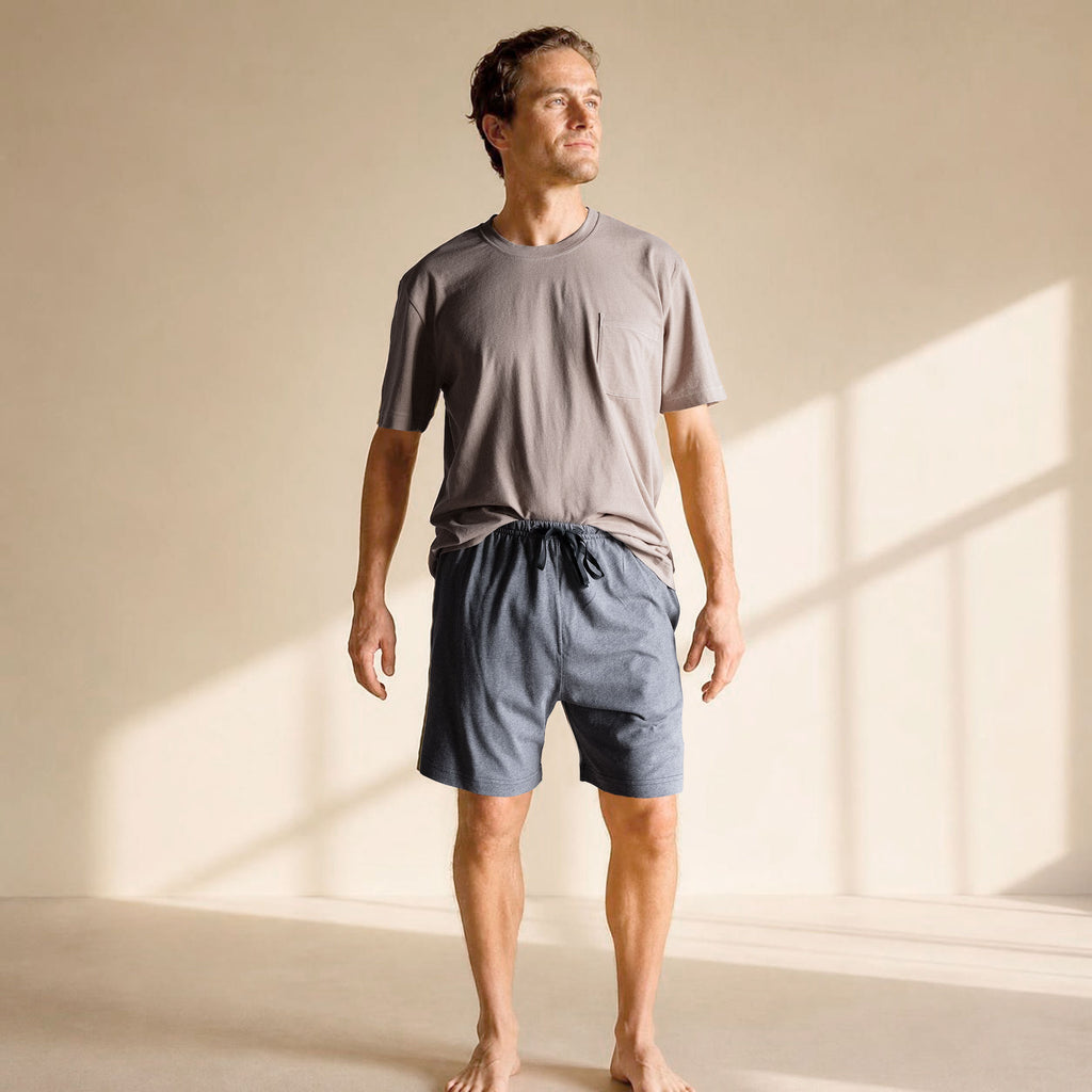100% certified organic lounge shorts polyester-free