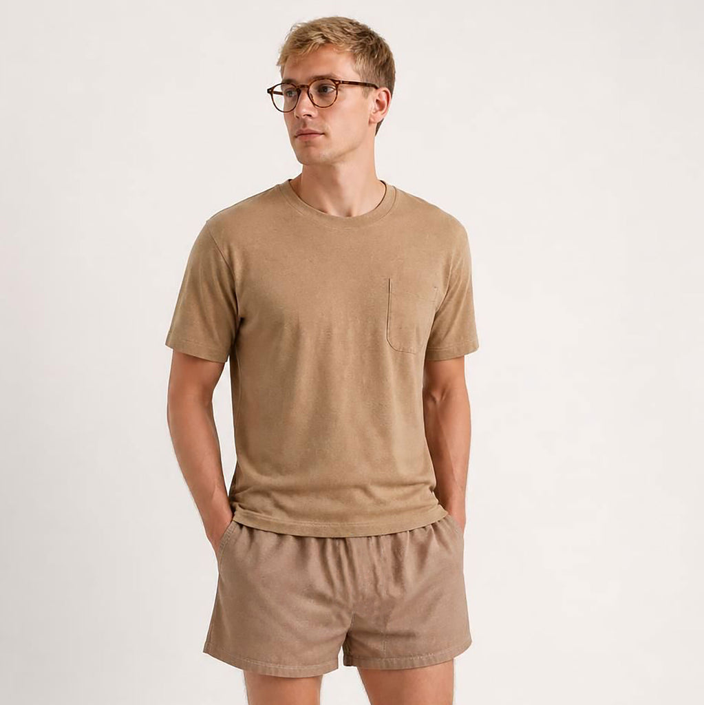 certified organic cotton t-shirt in colorgrown undyed brown color