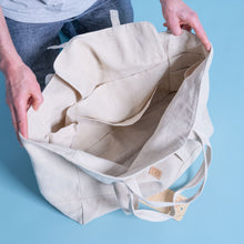Load image into Gallery viewer, organic linen giant tote bag