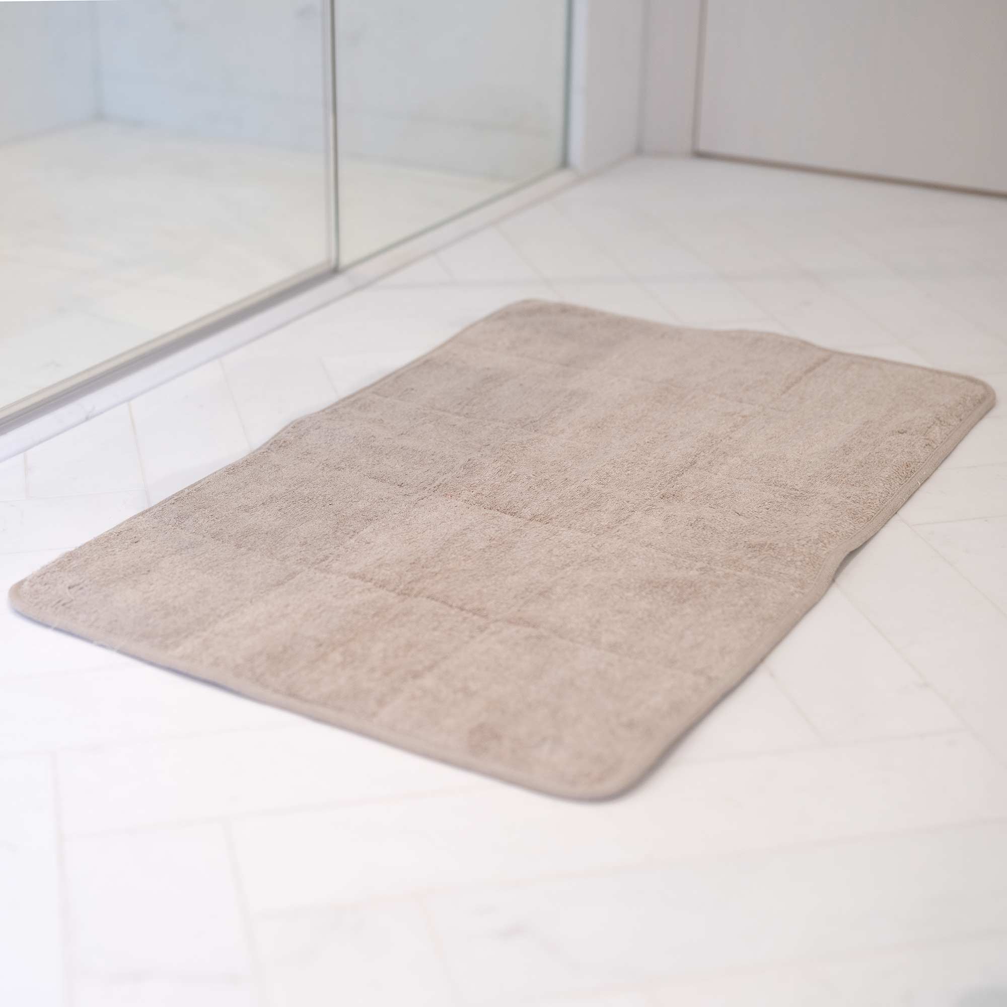 EVERINGTON Organic Linen Terry Bathmat (OC Thread, No Polyester, No Plastic, No Dye, No Synthetics) (100% Biodegradable)