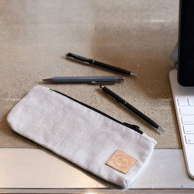 organic linen toiletries bag