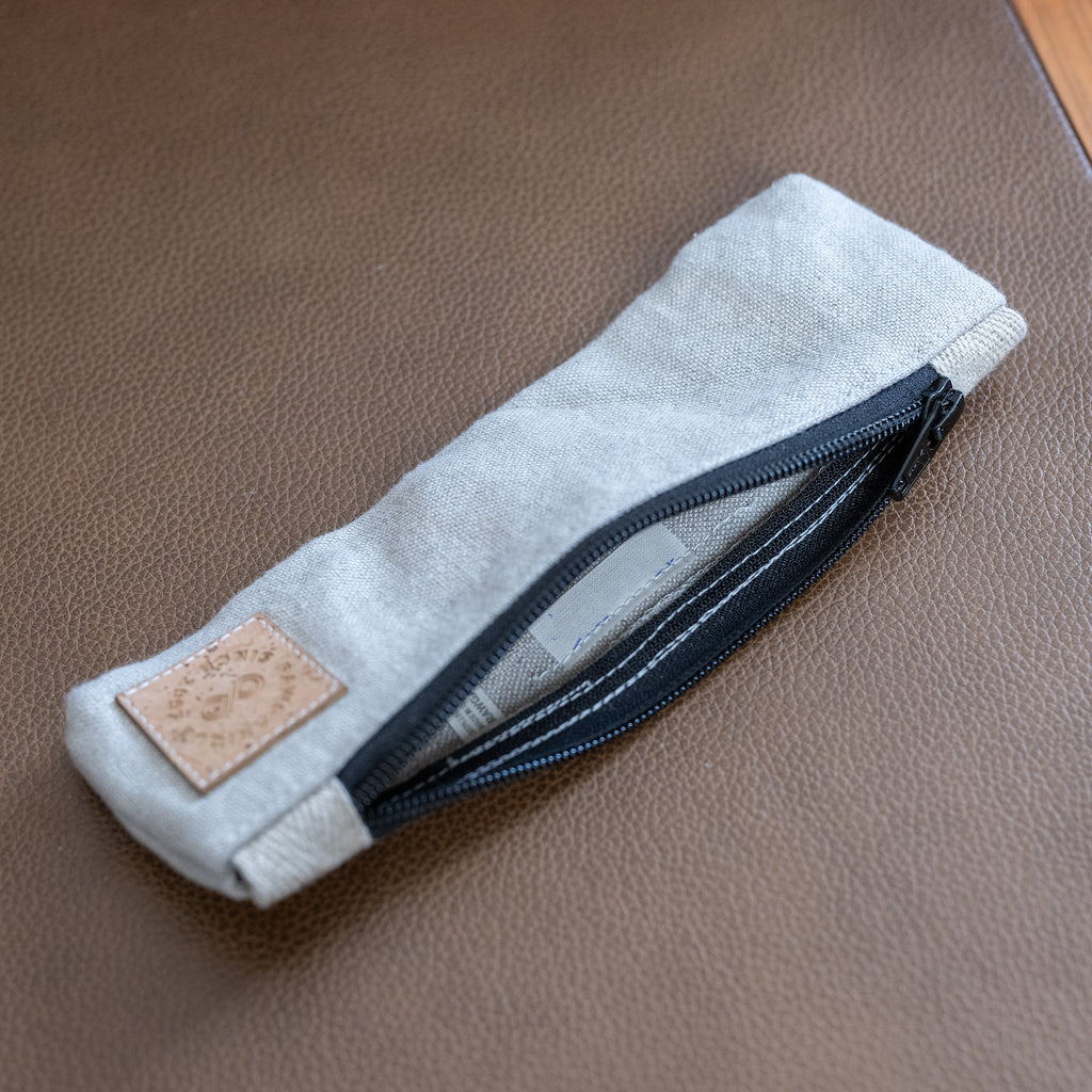 organic linen pencil bag