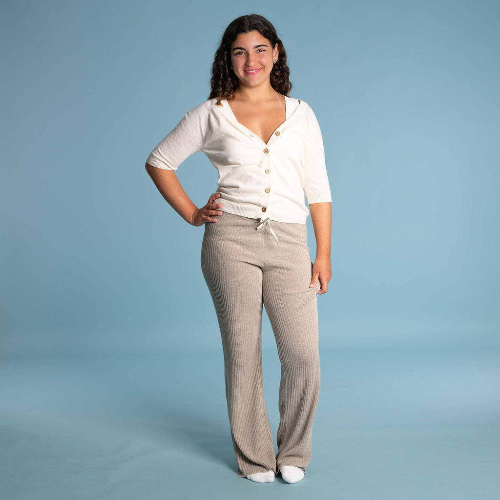 organic linen knit pants