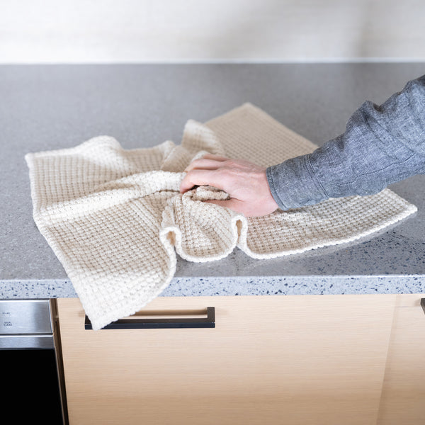 LONDONBERRY 100% Organic Linen Knit Hand Towel | Kitchen Towel (OC Thread) (No Plastic, No Synthetics) (100% Biodegradable)