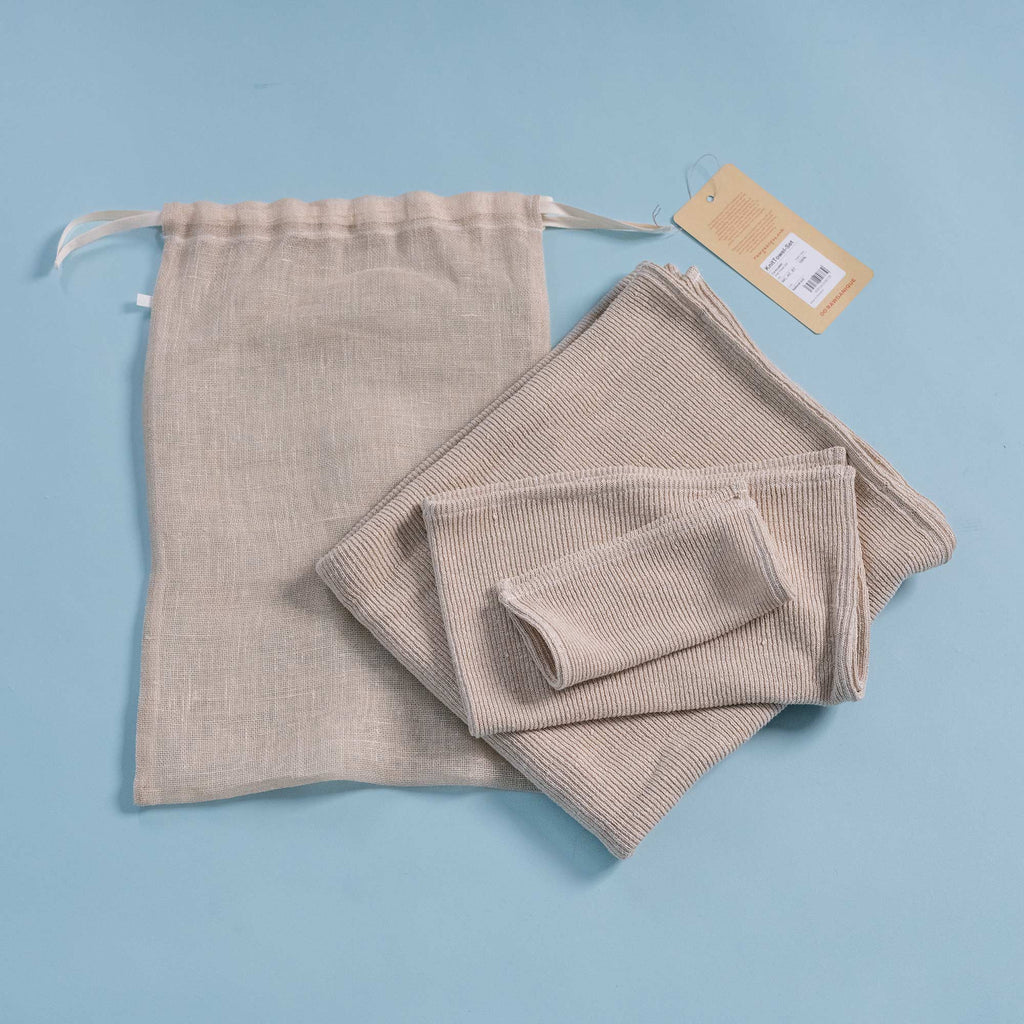 organic linen knit towels plastic-free