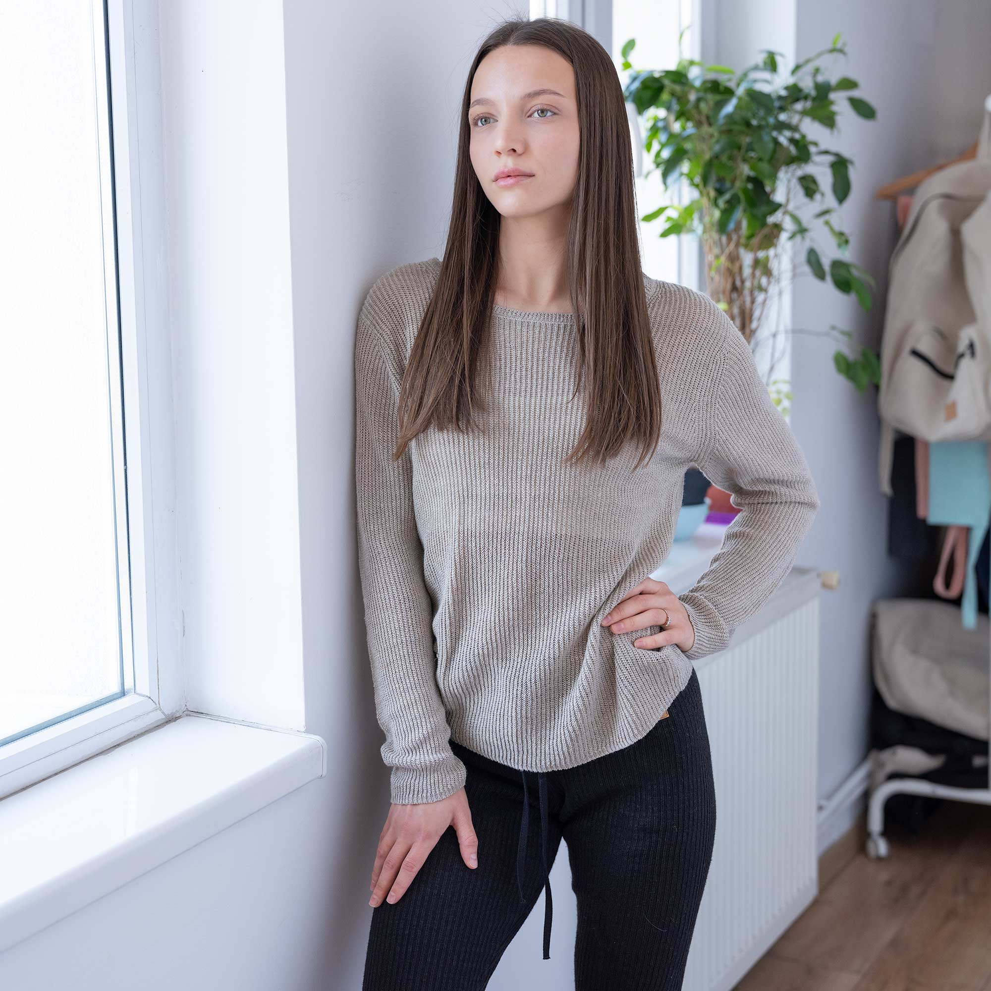 LUCILLE 100% Organic Belgian Linen Heritage Pullover Top