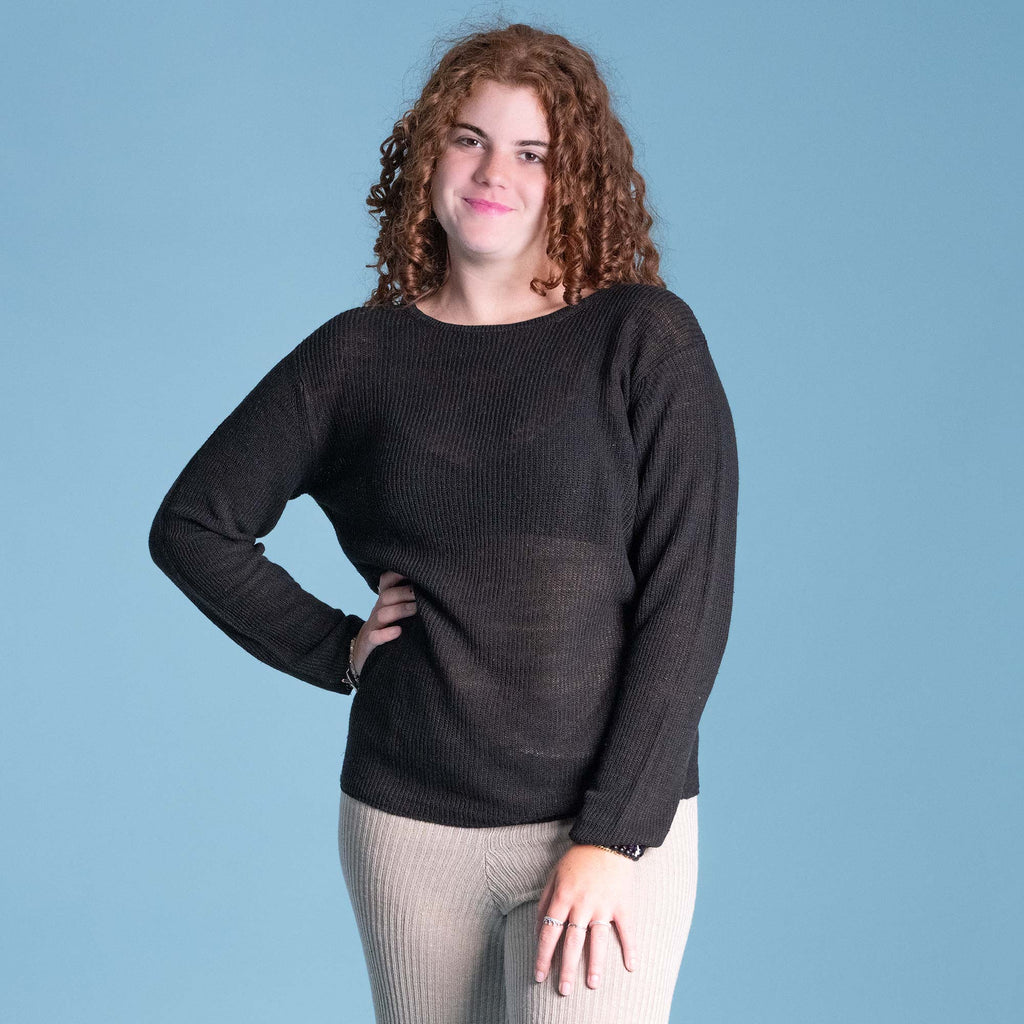 women's organic linen knit sweater