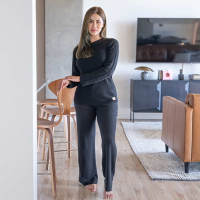 100% organic linen knit blouse