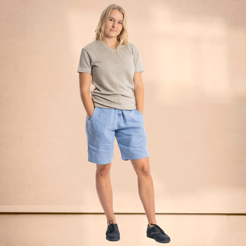 organic linen knit t-shirt plastic-free biodegradable