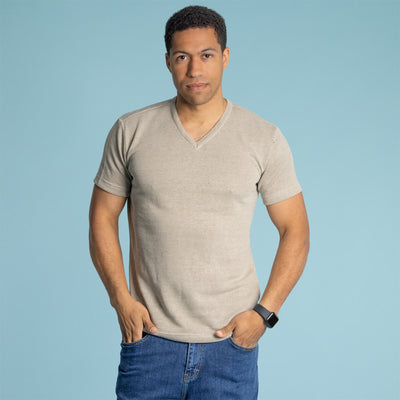 organic linen knit t-shirt