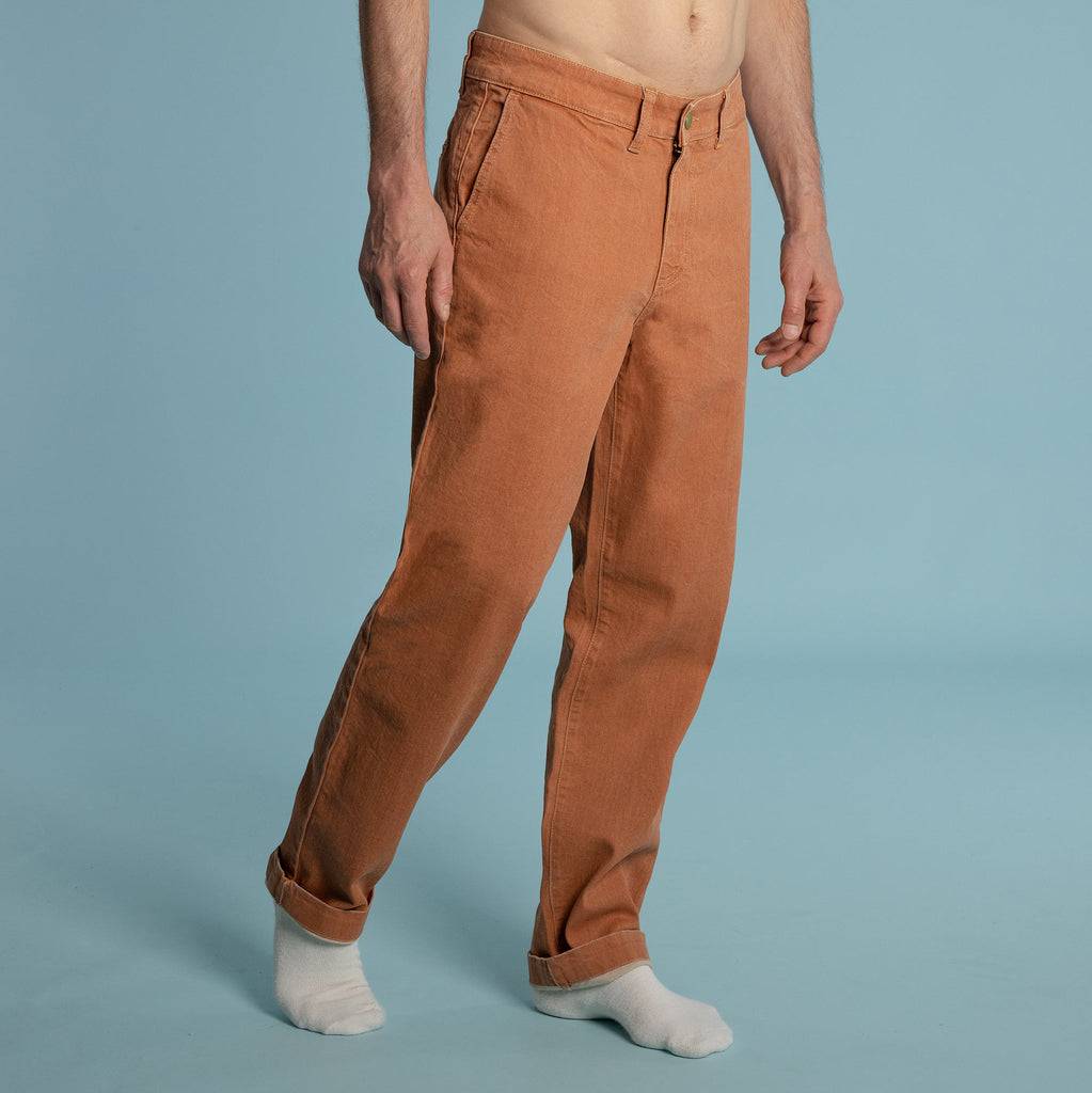 organic cotton pants clay-dyed