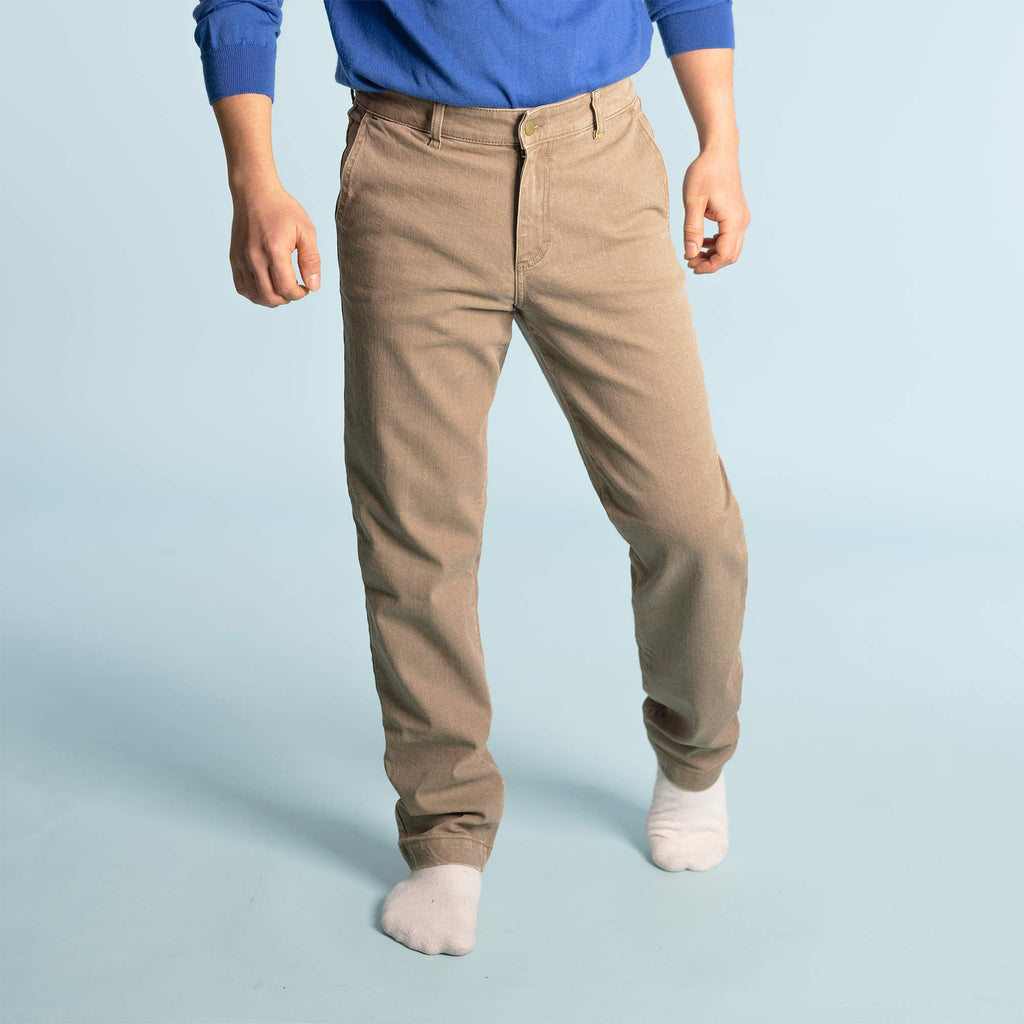 natural clay-dyed organic cotton stretch chino jeans