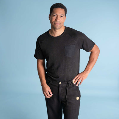 100% organic linen raglan t-shirt with pocket