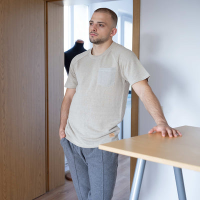 100% organic linen pocket T-shirt plastic-free