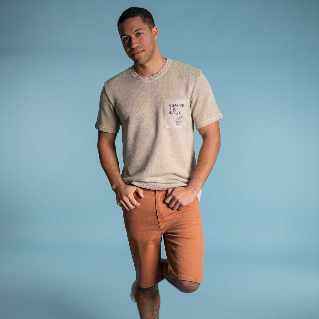 thick hemp t-shirt with pocket