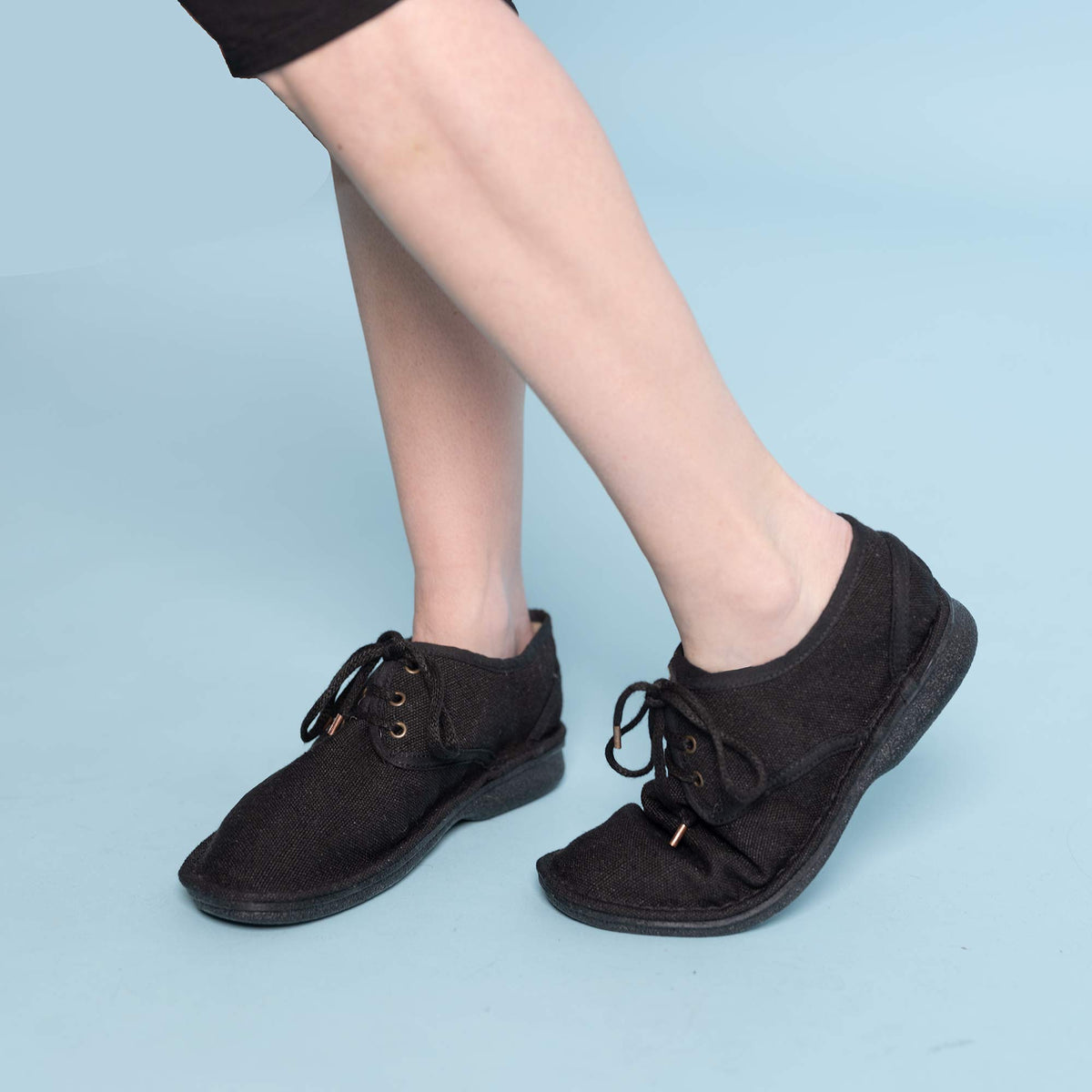 ALL HEMP Upper Rawganique Glue Free Handmade Knit Black Shoes Size 10.5-11 Organic Hemp High-Top Boots (Vegan; Skin-Friendly  main image 2