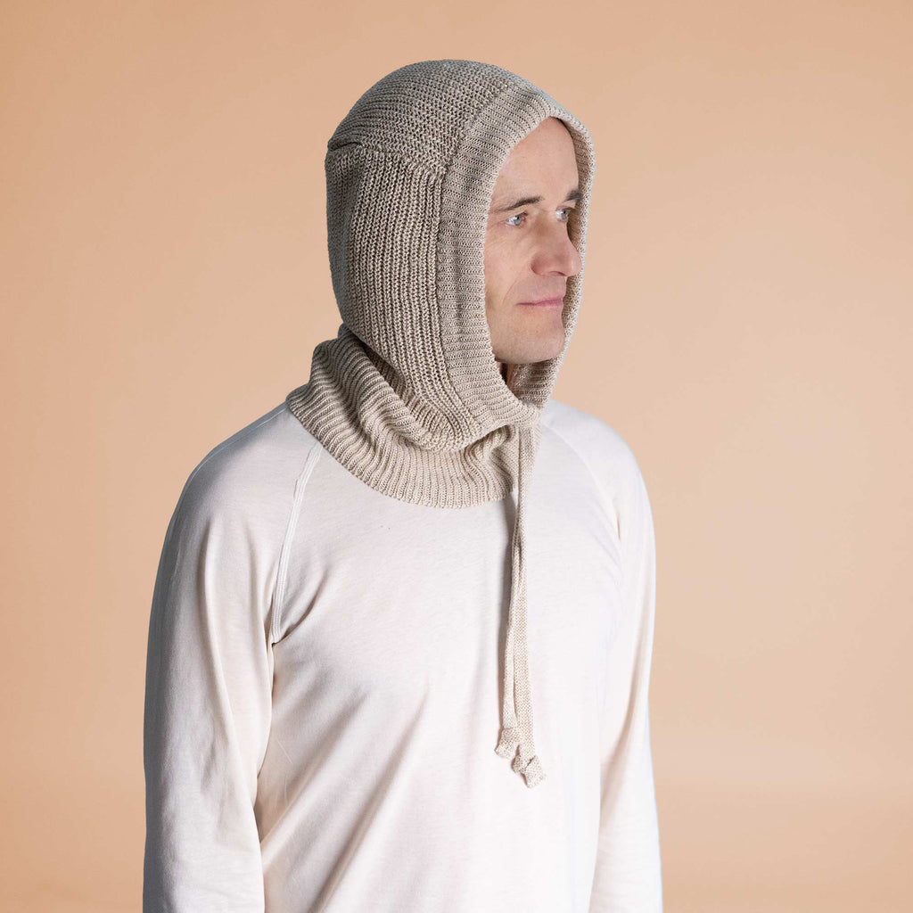 plastic-free 100% organic linen hoodie hat