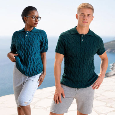 plastic-free 100% organic merino polo shirt