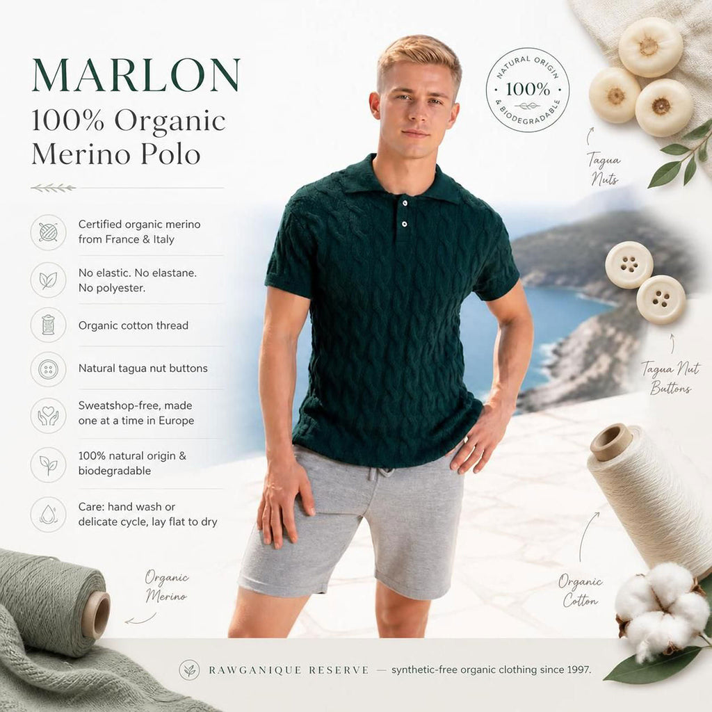 organic merino polo shirt