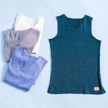 Load image into Gallery viewer, MARTINIQUE Elastic-Free 100% Organic Merino Wool Tank Top Camisole (OC Thread, No Polyester, No Plastic, No Synthetics) (100% Biodegradable)