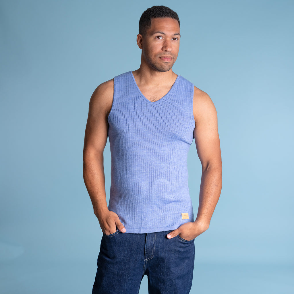 100% organic merino wool tank top polyester-free