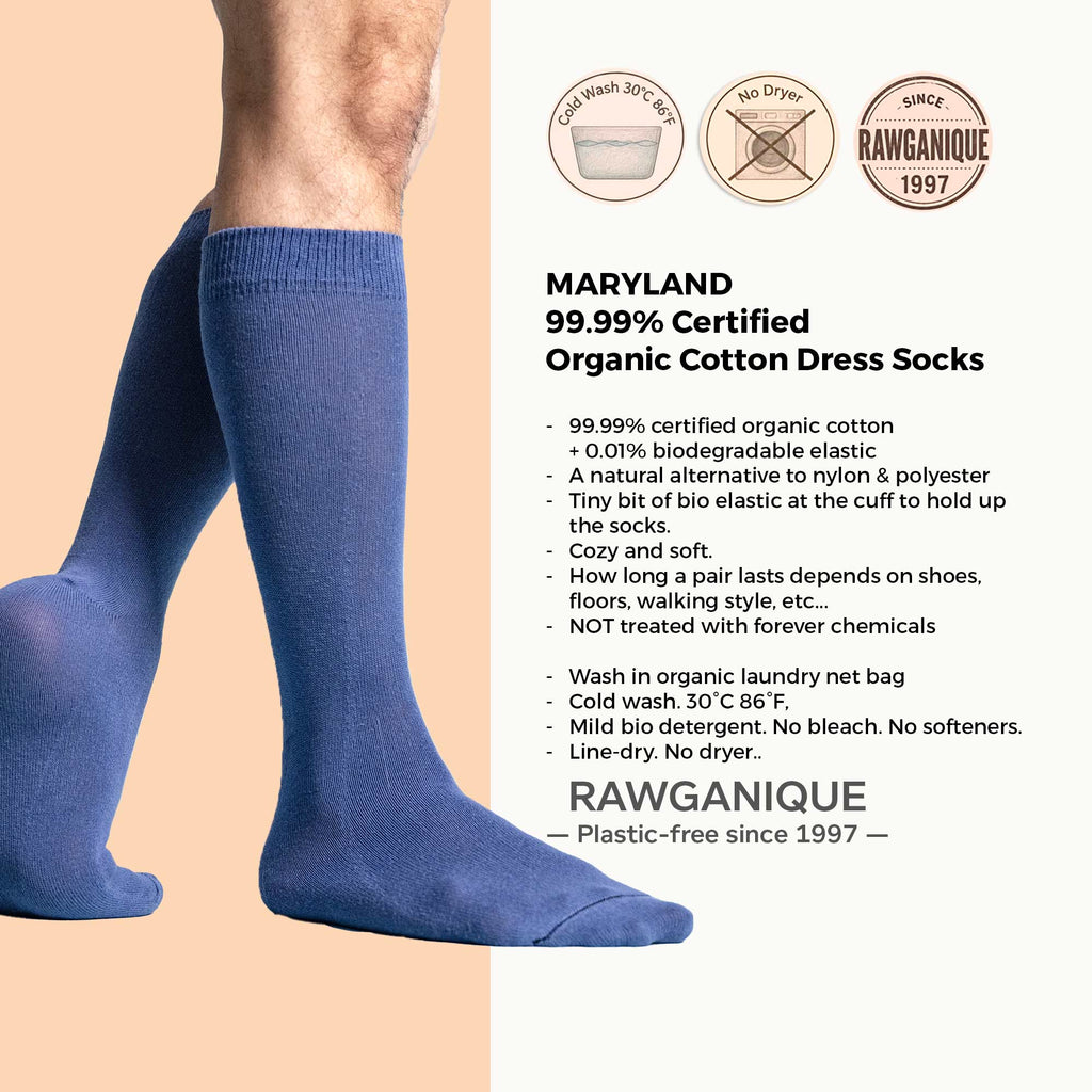 certified organic cotton dress socks polyester-free