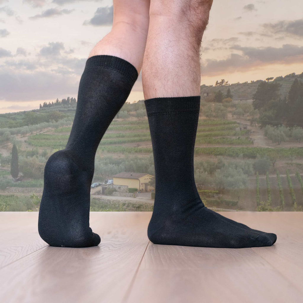 MARYLAND Elastic-free 3-Ply 100% Organic Cotton Crew Socks (No Compression, No Latex, No Polyester, No Polyamide, No Nylon, No Synthetics) (100% Biodegradable)