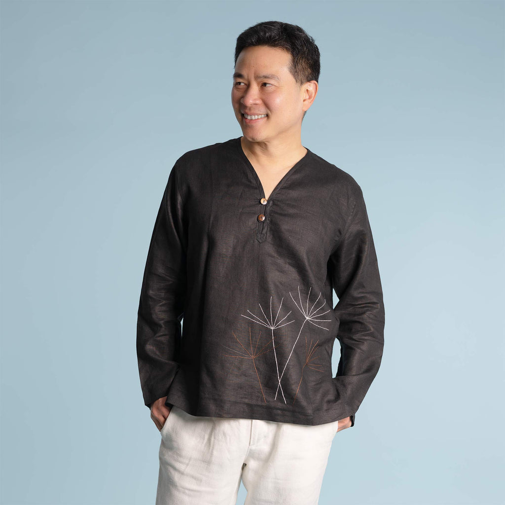 organic linen meditation shirt