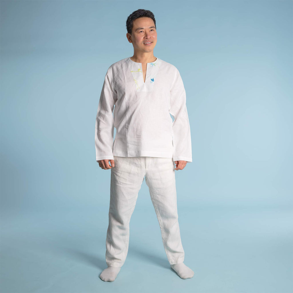 chemical-free organic linen mediation shirt