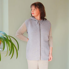 Load image into Gallery viewer, sleeveless organic merino wool hoodie sweater