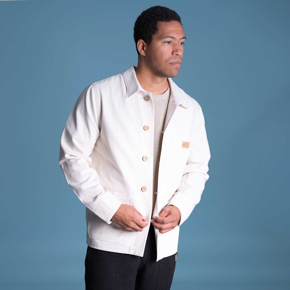 100% Organic Cotton Twill Jacket Plastic-free Synthetic-free