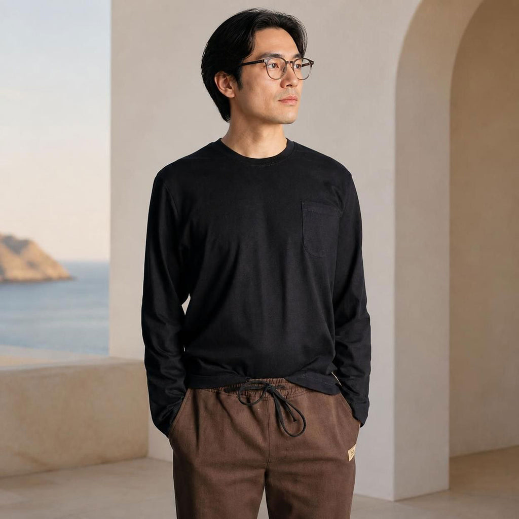 plastic-free organic cotton long-sleeve t-shirt