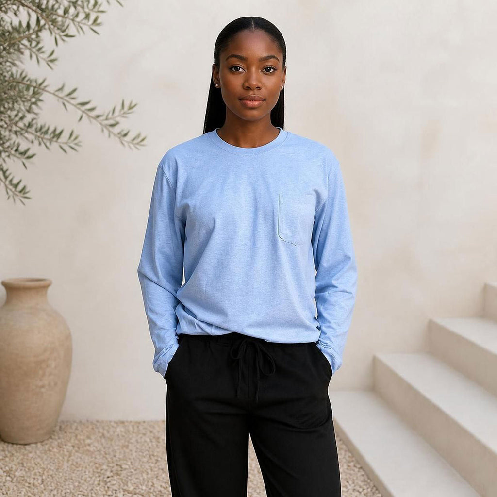 plastic-free 100% certified organic cotton long-sleeve top