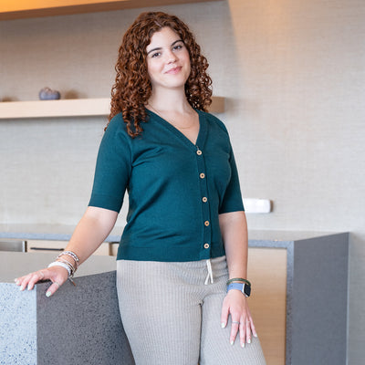 100% organic merino cardigan blouse