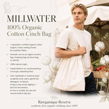 Load image into Gallery viewer, 100% certified organic cotton cinch laundry bag plastic-free