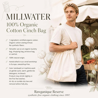100% certified organic cotton cinch laundry bag plastic-free